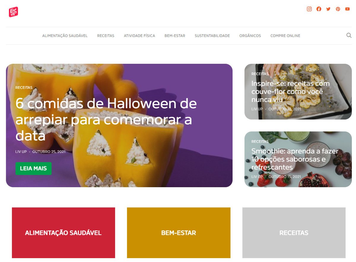exemplos de marketing de conteúdo liv up
