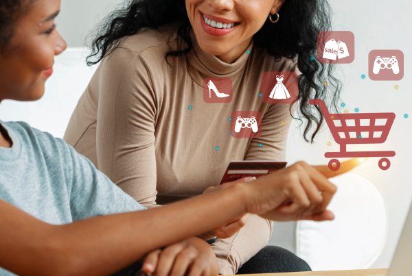 elegant consumer holding credit consulting shopping online inventory. cybercash.