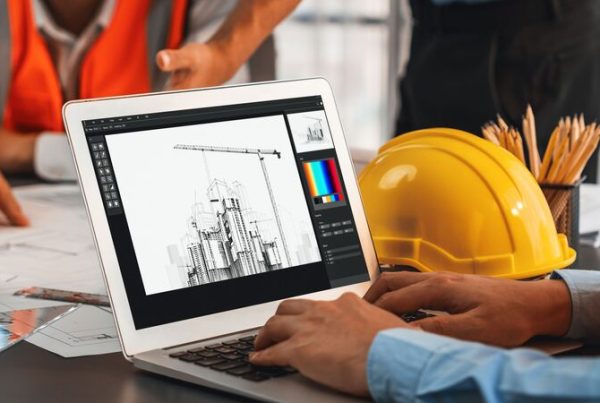 engineer and architect using architect designing software together. insight