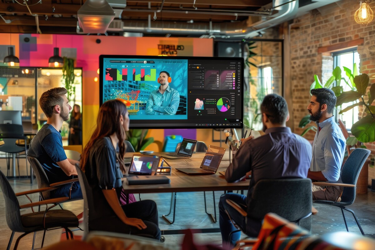 dynamic office with ai presenting data driven strategies aig60