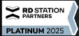 Logo RD Station Partners Platinum 2025 em tons azuis.